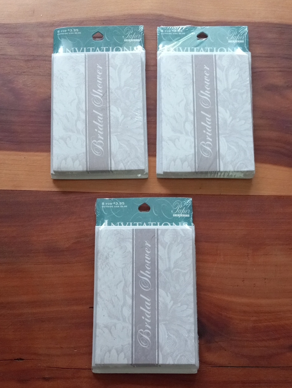Bridal Shower Invitations Grey White Floral Pack Of 24 New